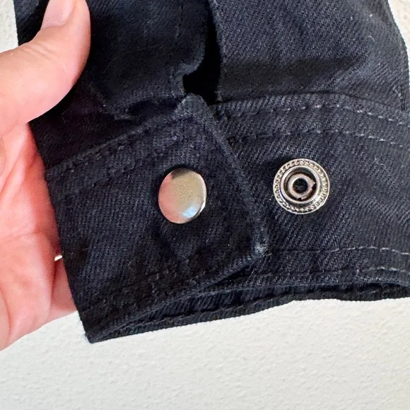 Milwaukee Leather Black Denim Studded Moto Jean Jacket Women XL Bikercore Grunge - Picture 3 of 9